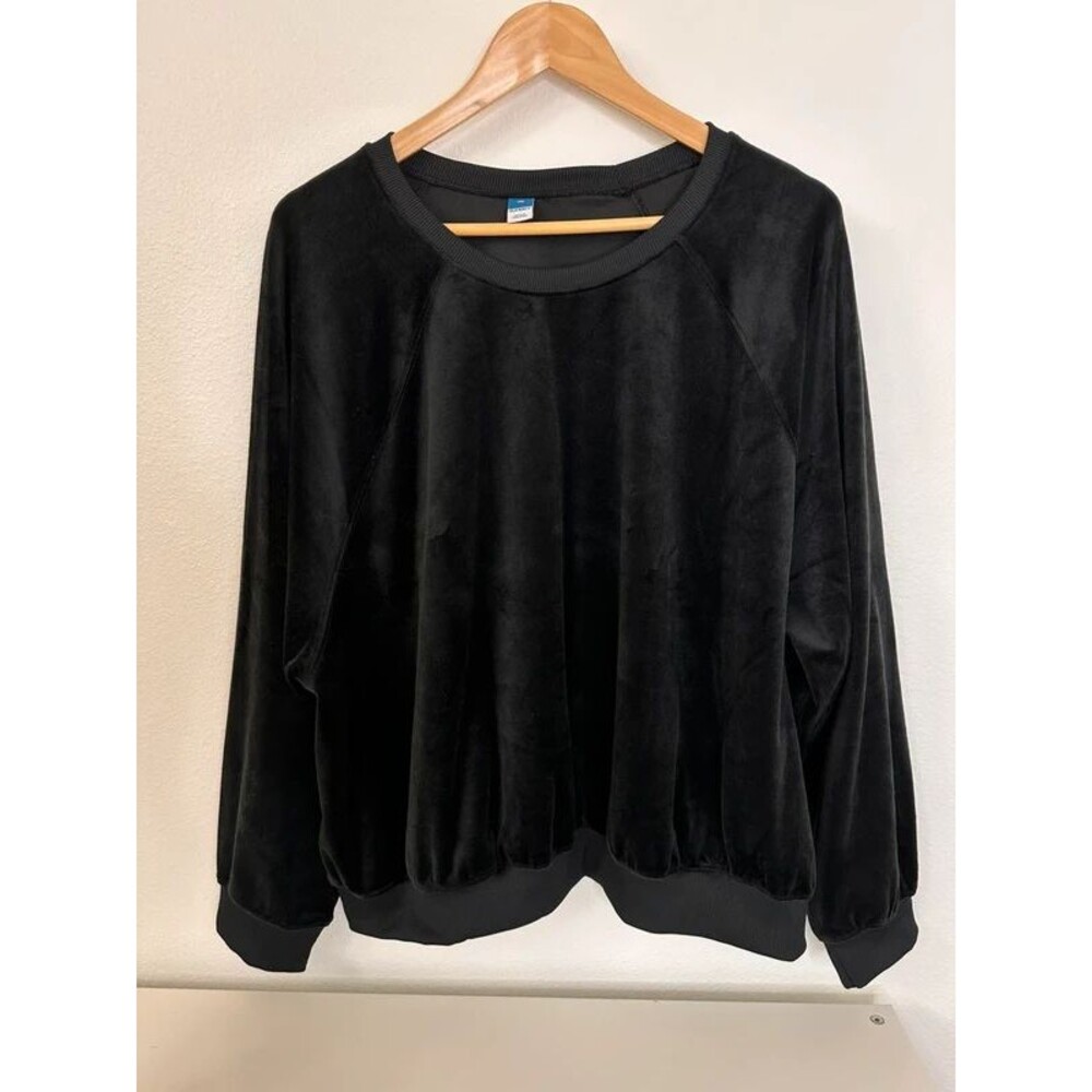 Old Navy 3X Black Velour Sweatshirt Pullover Top